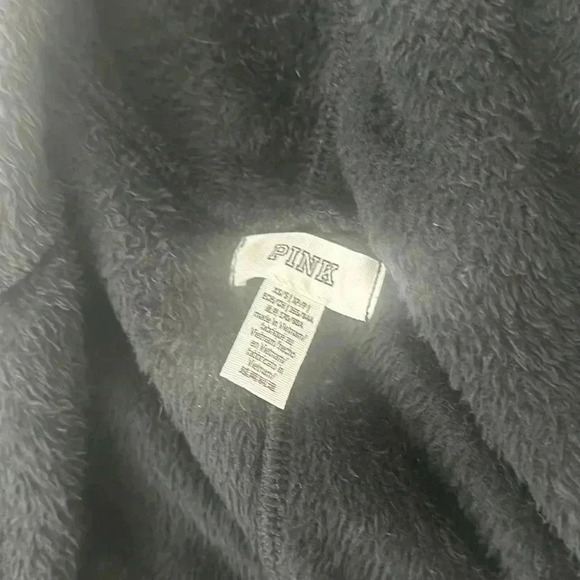 PINK Victoria's Secret Black Hooded Red Heart Print Onesie Lounge Wear XS Small - Picture 5 of 7